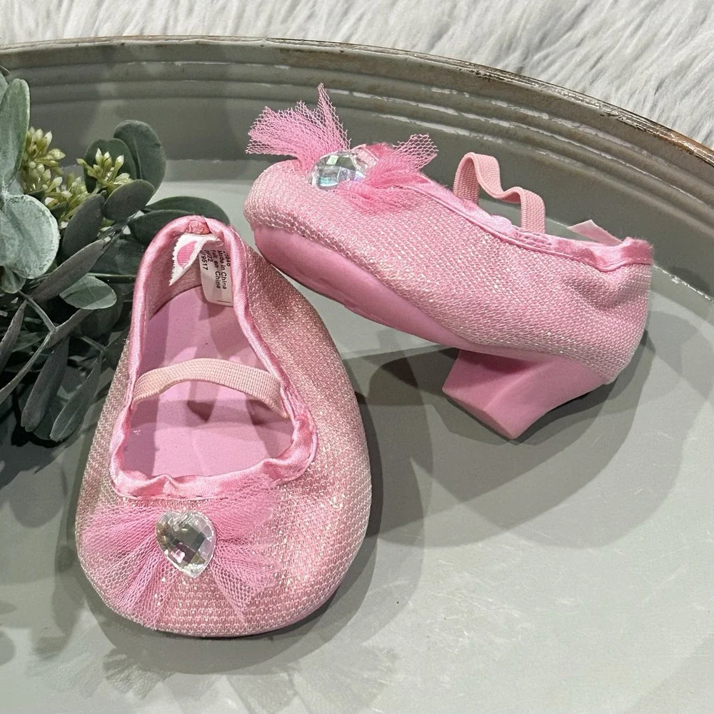 Build A Bear Workshop Pink Sparkle Heels with Tulle & Rhinestone